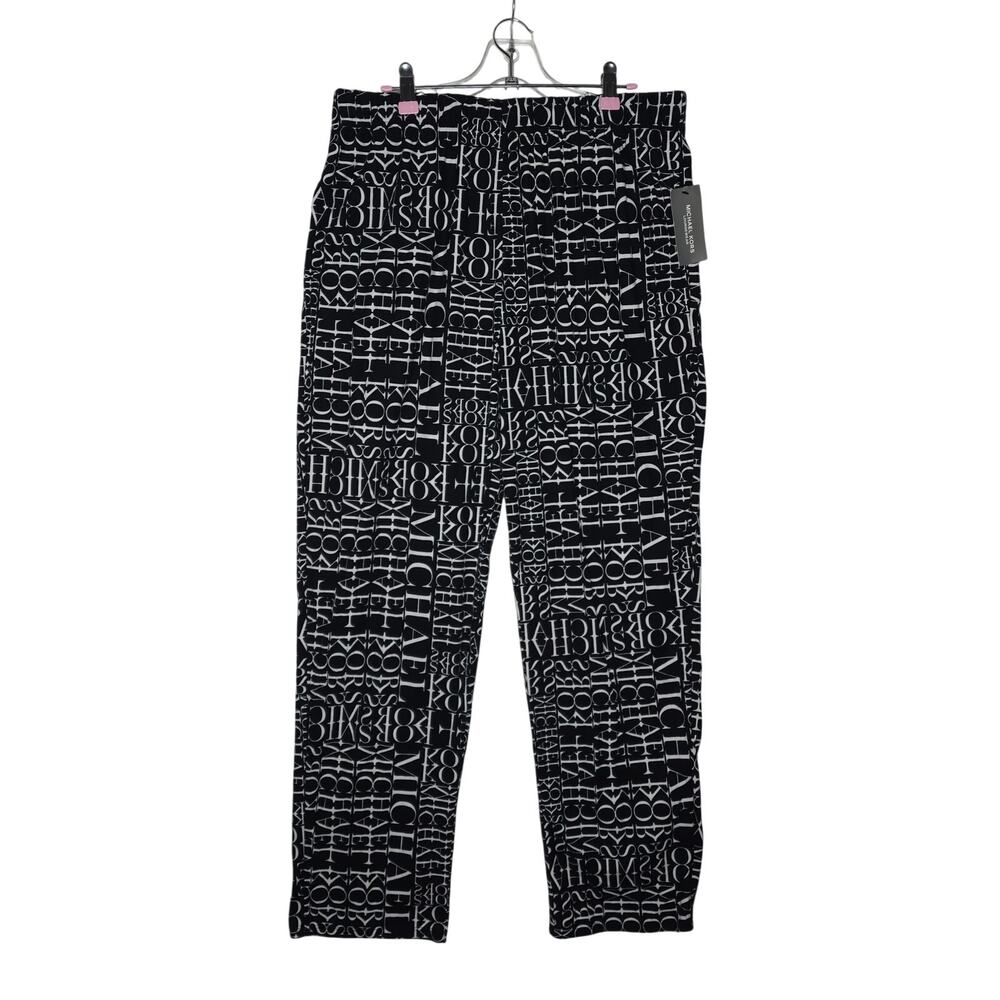 Michael Kors womens loungewear black and white pants sz M NWT